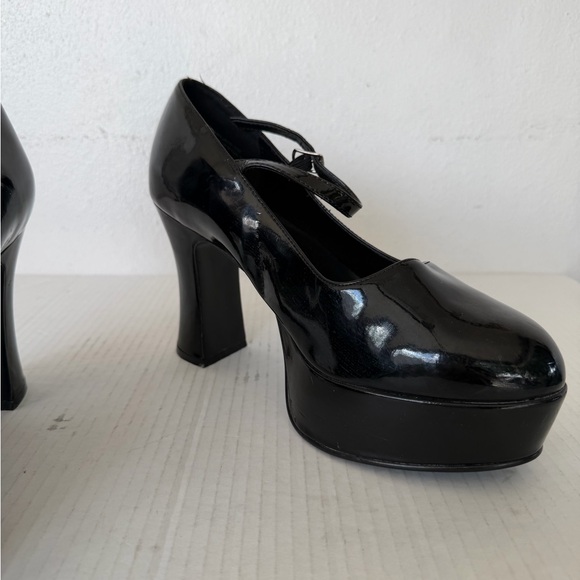 Pleaser Black Patent Mary Jane Platform Heels Size 8.5 - Picture 8 of 16